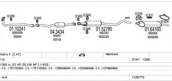 MTS C250778002280 Exhaust System